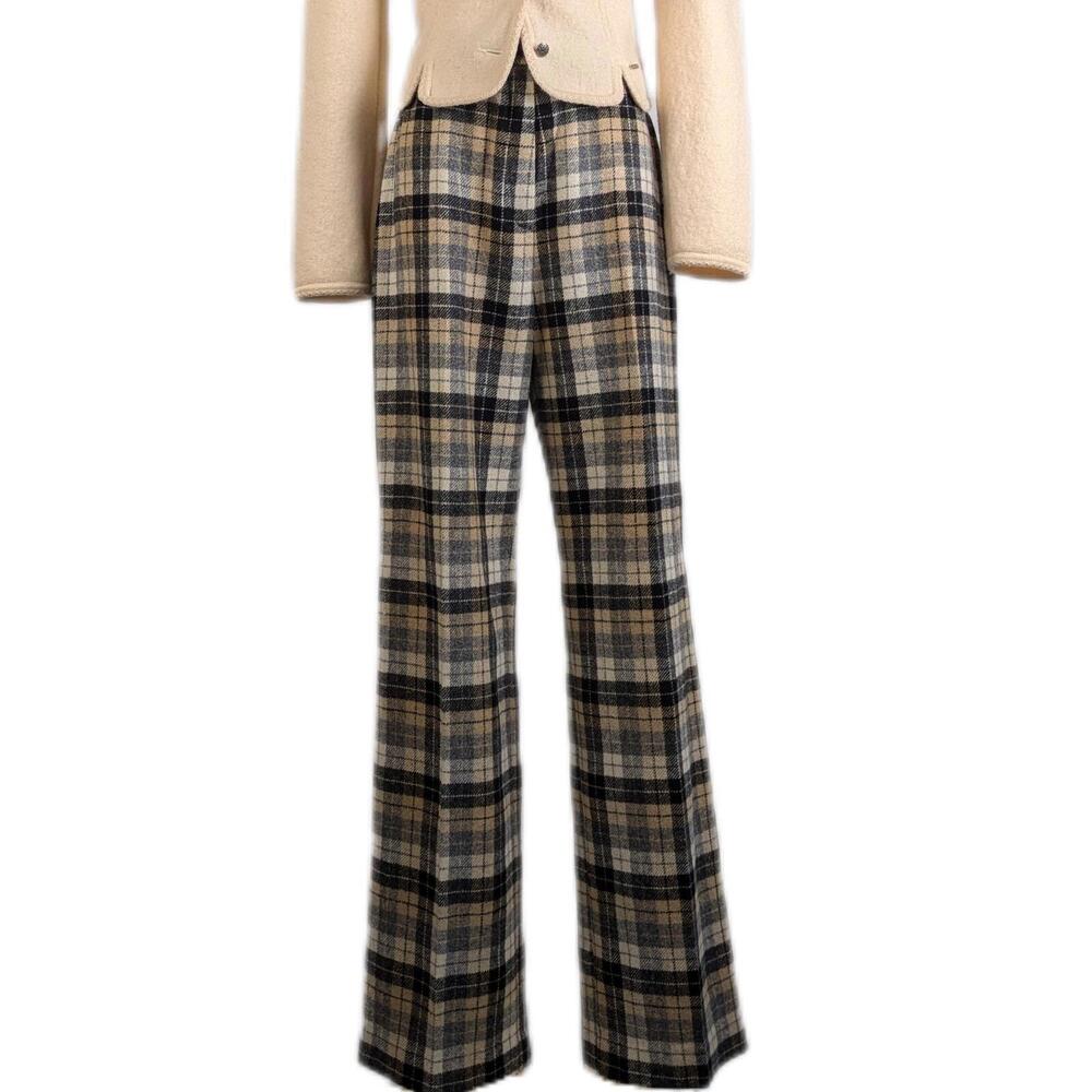 Plaid Wide-Leg Women's Pants